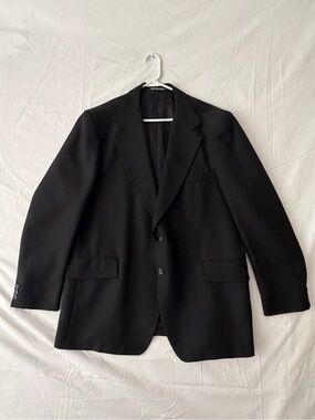 Beallpark Imperial Mens Black Blazer Jacket 2-Button Notch Lapel (A661)